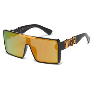 Big Frame Locs Color Lenses - Black Frame with Orange Accents, Durable Design, Ideal for Outdoor Activities