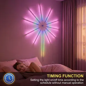Motionics RGBIC Smart Firework LED String Light Strip, Remote Control, Adjustable RGB Lighting, Customizable Modes, Music Sync, USB Powered, Indoor/Outdoor Use,summervibes