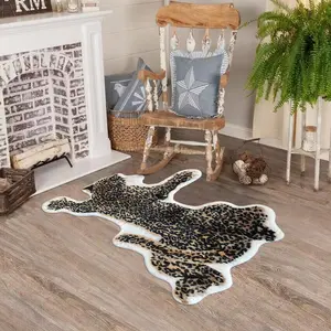 Leopard/Tiger Rug, 1 Count Non-slip Floor Carpet, Decorative Mat for Home Living Room Bedroom, Animal Print Rug