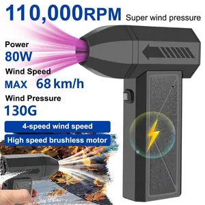 2025new4 Gears Adjustable75WStrong BlowingTurbo Jet FanType-C Charging110000RPMCleaning Blower Tool