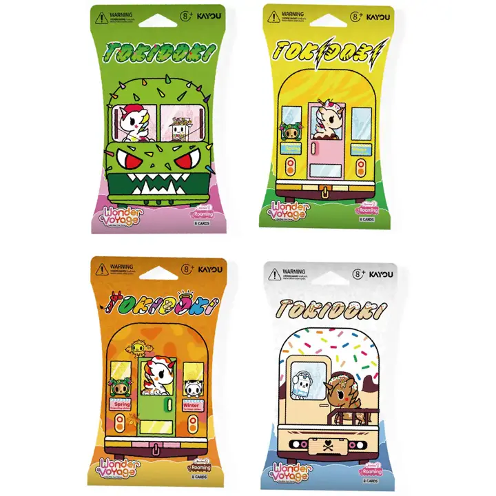 TOKIDOKI Wonder Voyage Roaming Edition Collectible Booster Packs, Non-Sports Trading Cards (8 Cards Each)