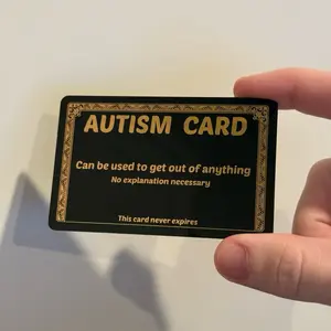 Plastic Gold Autism Card for your wallet - Funny excuse card
