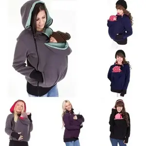 Autumn and Winter Detachable Three-in-One Multifunctional Kangaroo Mom Hoodie Jacket for Women’s Babywearing