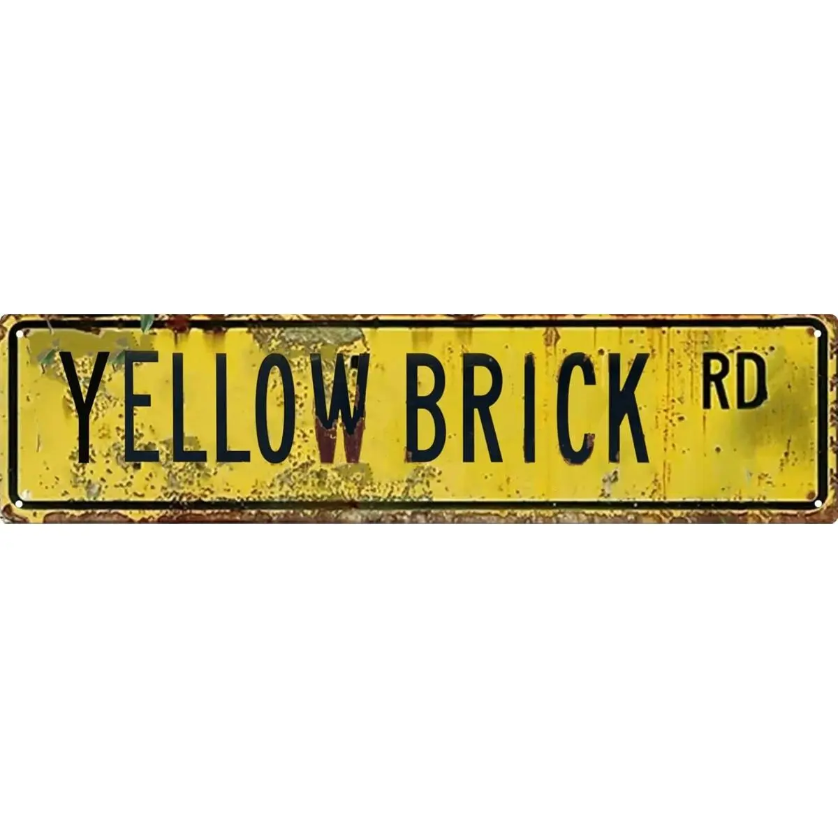4x16 Inch Long Vintage Yellow Brick Rd Metal Street Sign, Wizard of Oz Retro Rustic Wall Plaque, Farmhouse Bar Bedroom Decor, Classic Movie Fan Gift