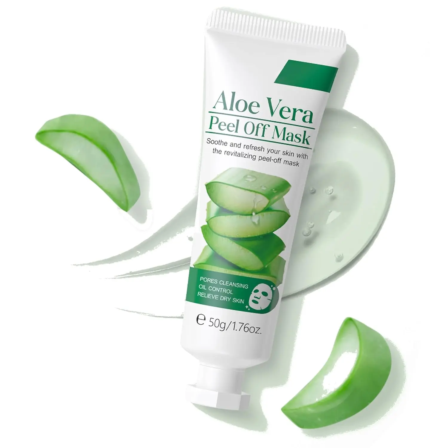 Aloe Vera Peel Off Jelly Face Mask, Exfoliating Hydro Jelly Masks for Facials, Moisturizing, Refreshing, Pores Cleansing, Oil Control, Soothes & Strengthens Skin Barrier