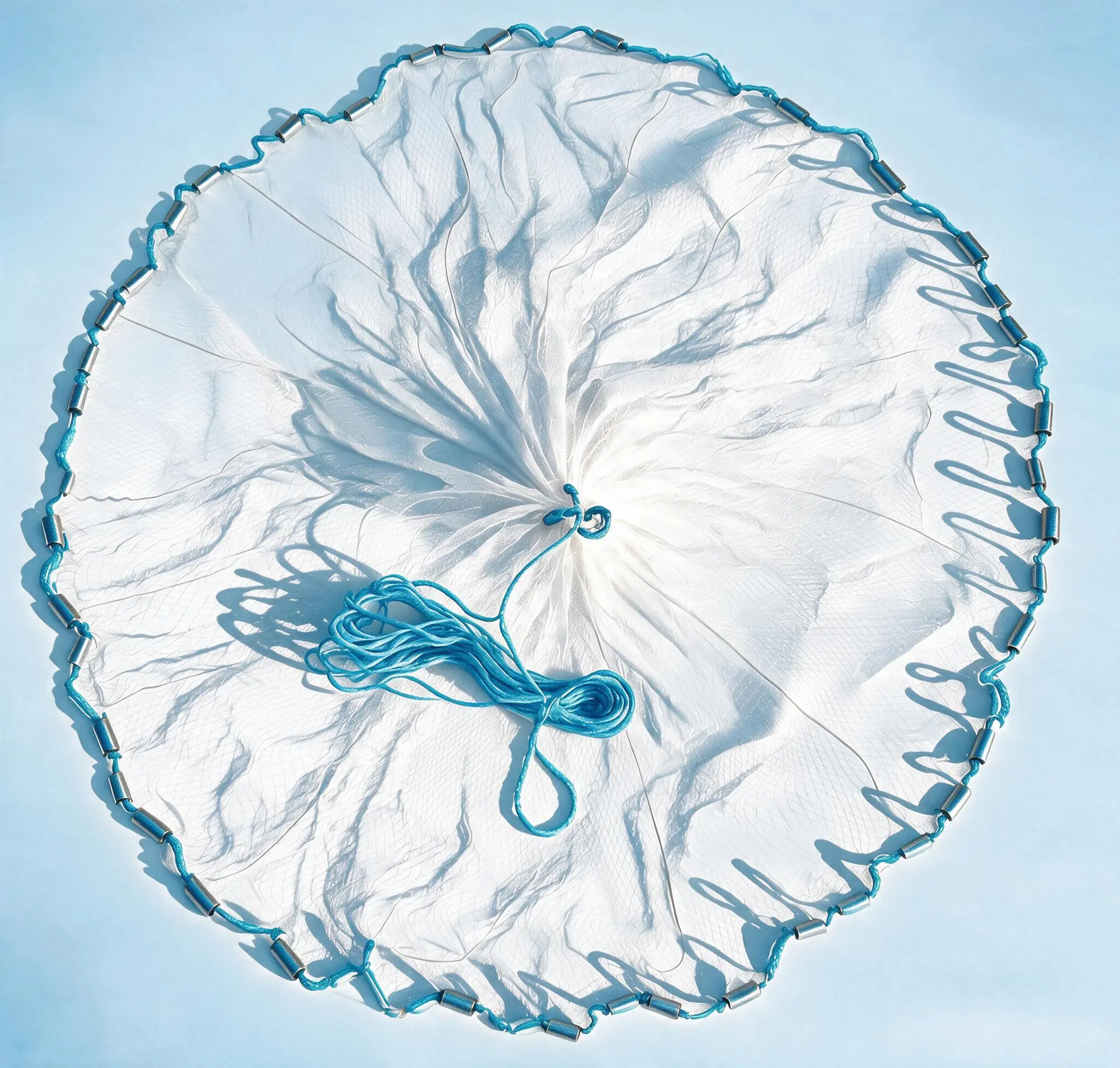 American Saltwater Fishing Cast Net, 3ft-10ft Radius Multi-Size, Heavy Weights with Real Zinc Sinkers, 3/8in Nylon Mesh Bait Trap