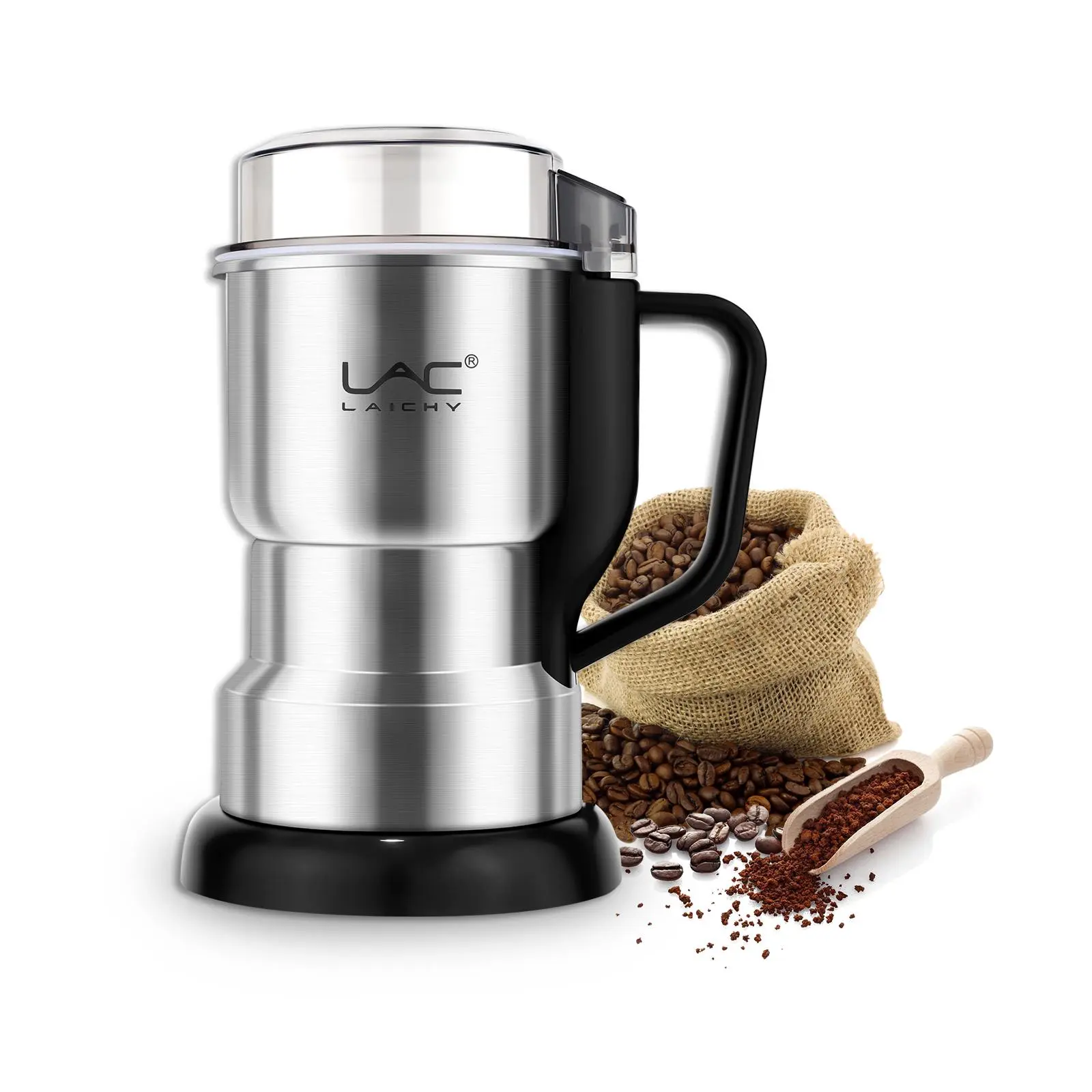 Portable Electric Coffee Grinder with Handle, US Plug, Lightweight Quick-Grind Mill for Coffee Beans, Nuts and Spices, Home Coffee Tool, Coffee Making Tools, Coffee Grinding Tool, Coffee Equipment