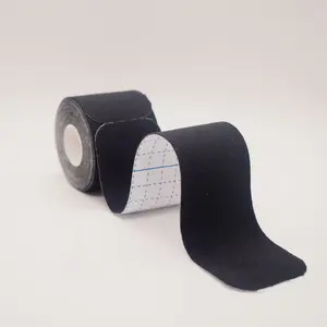 Kinesiology Tape - Pre-Cut Strips for Muscle Relief, Black and White NON-Slip Design, Hypoallergenic, Water-Resistant, 20 Strips Per Roll