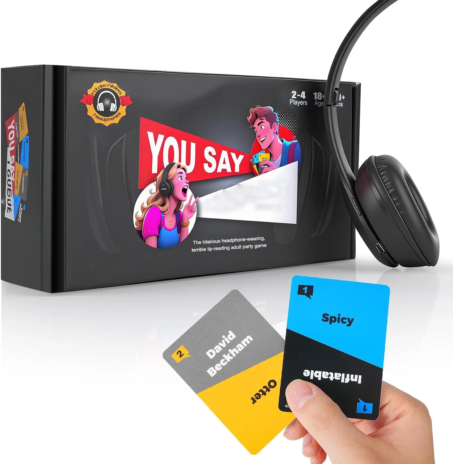 Lip Reading Friends Party Game- 2026 New Sorry Board Game Lip Reading Party Fun Games for Adults, The Headphone Challenge, Popular Card Game for 18+ Years Old (2+ Players)