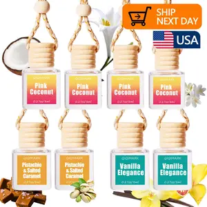 8pcs Car Air Freshener Hanging Car Diffuser Car Decor Accessory Long Lasting Pink Coconut Christmas Wreath Cedarwood Fragrances Perfect Gift