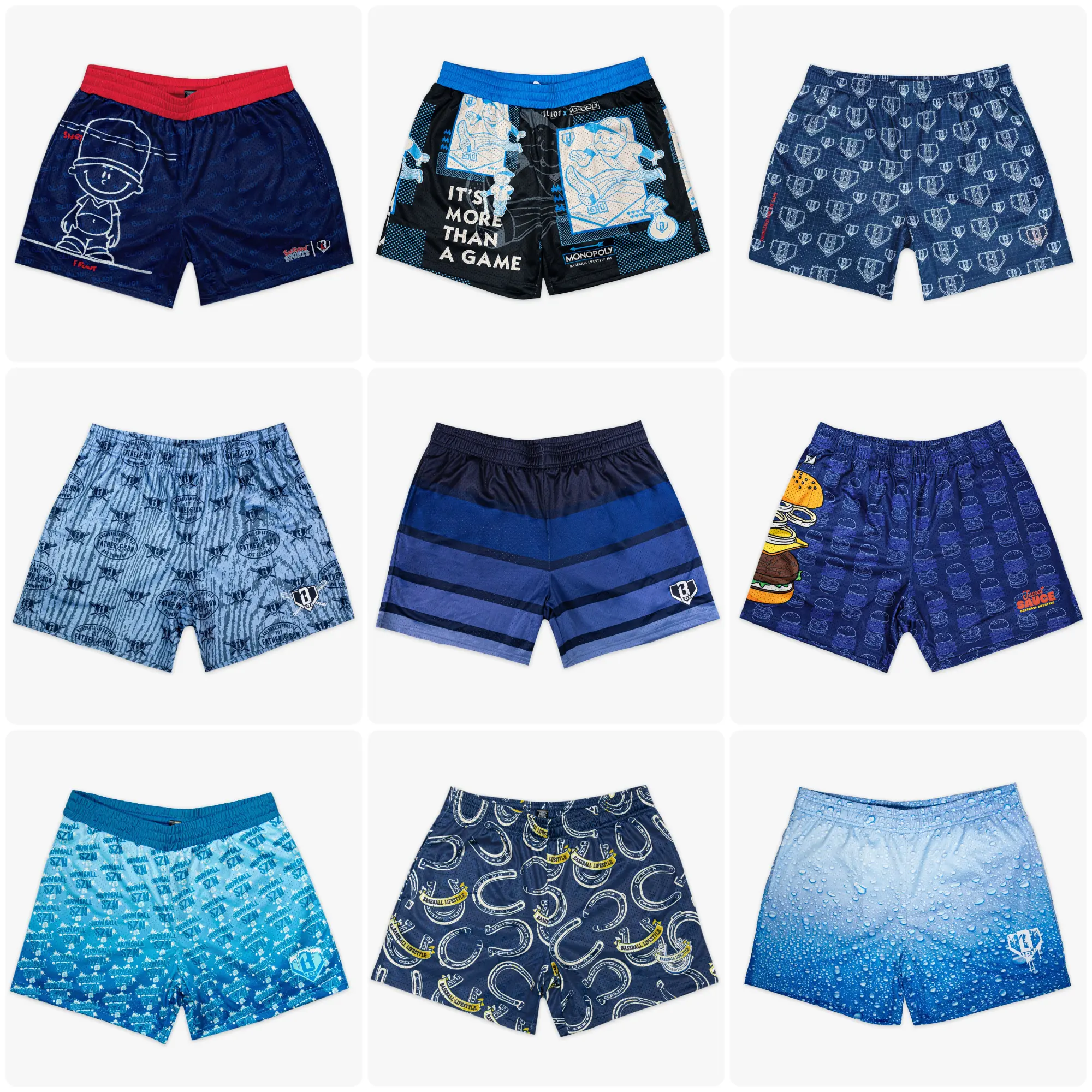 [ Summer Streetwear Sale ] Baseball 101 Premium Printed Mesh Athletic Shorts – Lightweight Breathable Graphic Gym Collection for All Ages & Sizes