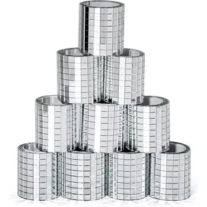 4720 count Disco Ball Tiles, 5 x 5 mm Self-Adhesive Mirror Tiles for DIY Disco Balls, Mini Glass Tiles for Art Collage, Indoor Outdoor Craft Decoration()