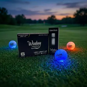 Wuday Crassus Lead LED Golf Pack - 6-Color Illuminating Balls, Golf Practice Equipment for Night Play, Essential Sports Accessories for Visible Swings