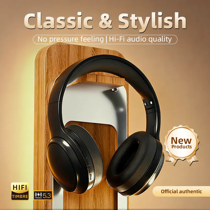 Foldable Over-Ear Wireless Headset, Chargeable Noise Isolating Headphones with Microphone, 3.5mm Audio & Charging Cables, Compatible with PS4, PS5, PC for Gaming, Sports Use, Folding, Wireless Headphones, Cable Management