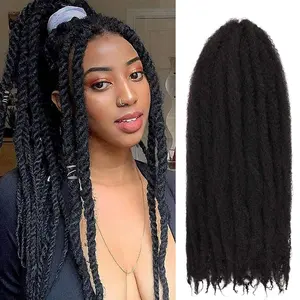 8 Packs Marley Hair Crochet Braids,24 Inch Afro Kinky Marley Braiding Hair, Synthetic Curly Twist Marley Hair, Long Springy Afro Twist Hair Extensions (1B#,8 Packs)