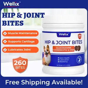 Wellix 260-Count Dog Hip and Joint Chews, Joint Supplement with Glucosamine Chondroitin MSM, Hip & Joint Pain Relief for All Breeds