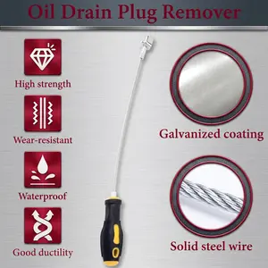Strong Magnetic Oil Drain Plug Remover Tool, Oil Drain Plug Remover Instrument, Anti Scald Sump Plug Removal Tool, Universal Flexible Oil Plug Removal Tool (14 Inch) Fathers Day Gift-YY1