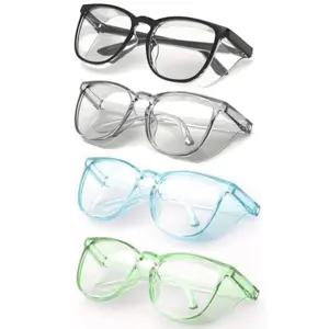 3-Pack Round Stylish Candy-Colored Clear Safety Glasses, Comfortable All-Day Wear Goggles, Ideal for Lab Work & Spring Outdoor Pollen Protection