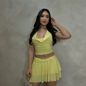 Esmy Glitter Skirt Set w/Shorts (Yellow)