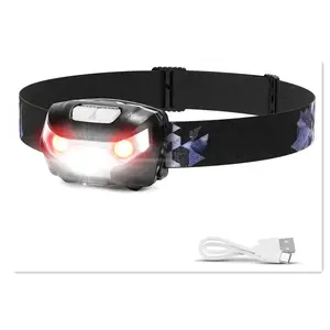 LED Rechargeable Headlamp, Super Bright 5 Modes Headlight with Red Light, IPX4 Waterproof, USB Charging, Perfect for Camping Hiking Outdoor Gear