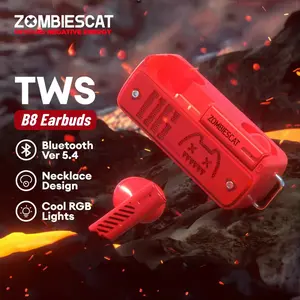 Zombie Cat QCWS-B8 TWS Wireless Bluetooth Headphones, Sports Music Earbuds, Gaming Player Fashion Hip-Hop Headsets