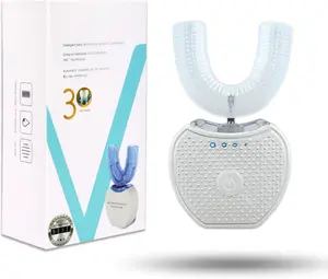 U-Shaped Toothbrush,Electric Toothbrush for Adults,360°Teeth Whitening Dental Tooth Cleaner (White)