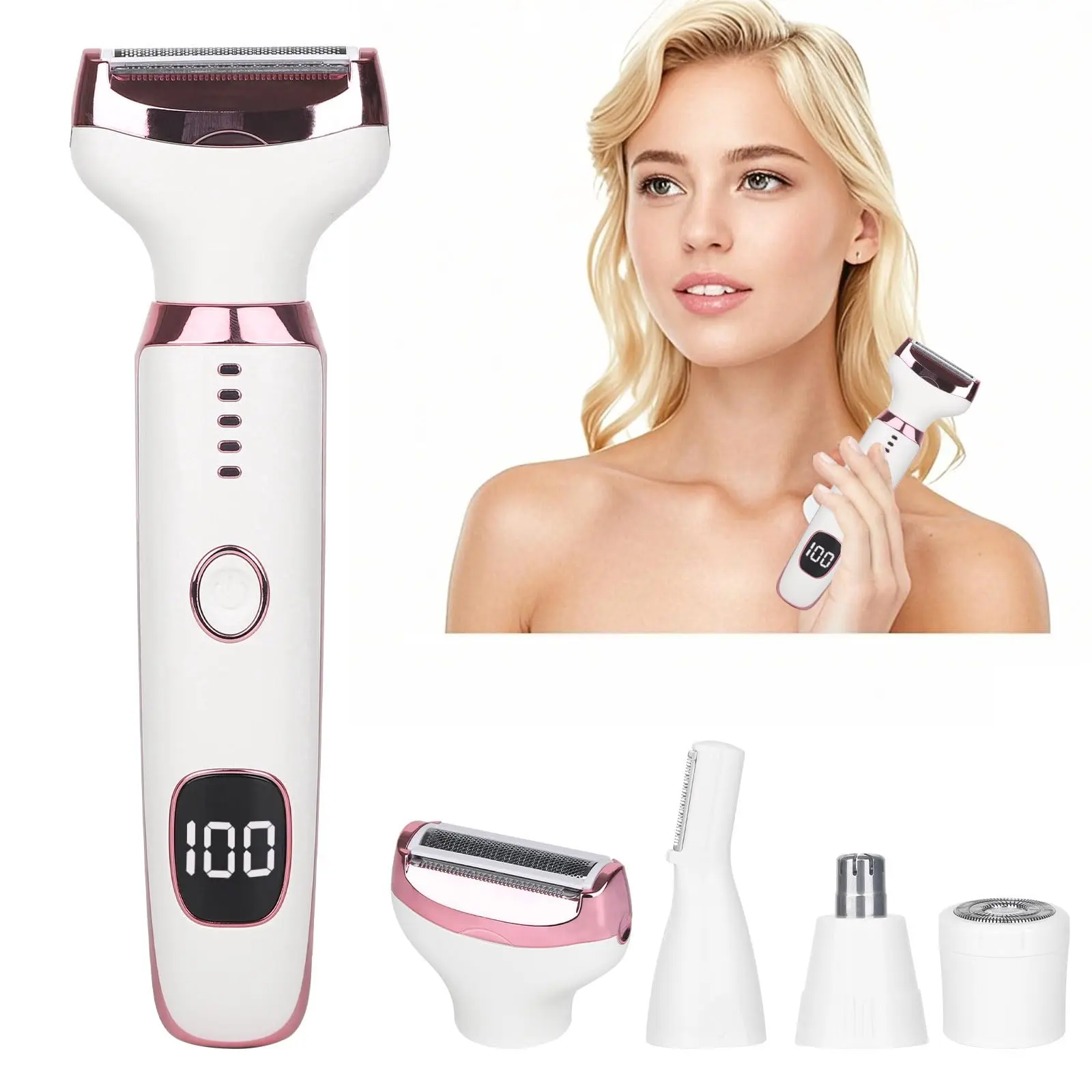 5 in 1 Electric Razor for Women | One Device All Body Hair | Wet Dry Painless Lazy Girl Hair Removal Must-Have
