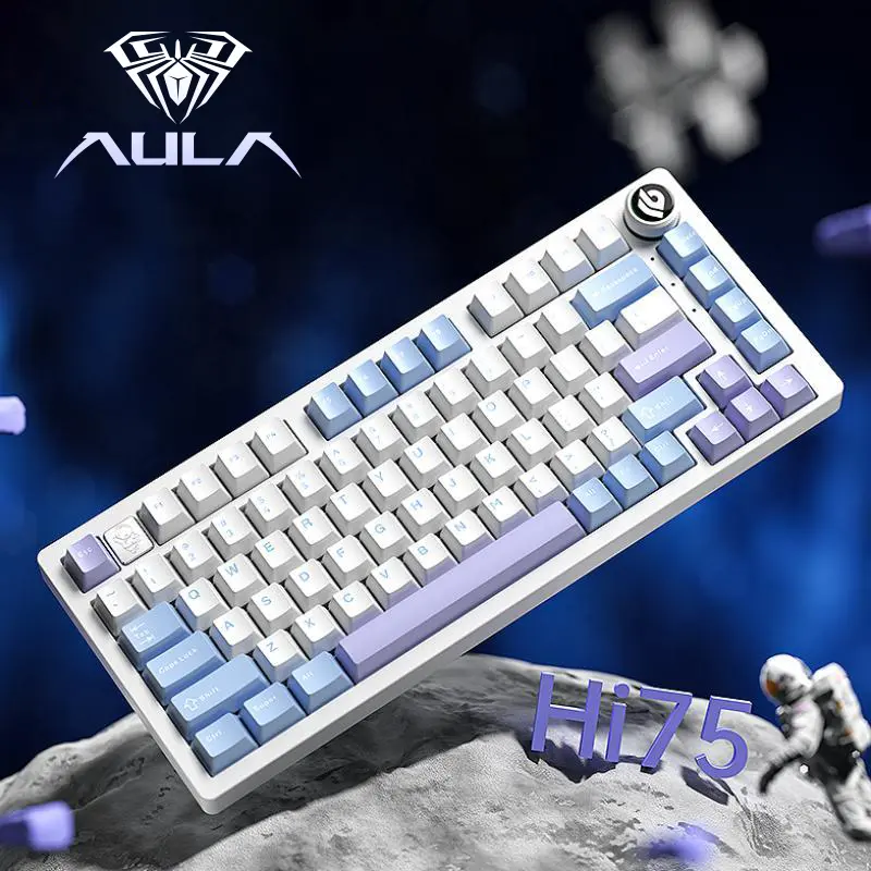 AULA X Leobog Hi75 Portable Mechanical Gaming Keyboard, 16 RGB Backlight Compact 81 Keys Wired Office Keyboard & Mac PC Tablet PS4 PS5 Xbox