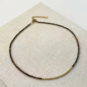 Elegant Tiger Eye & Gold Choker| Handcrafted Luxury Necklace for Women