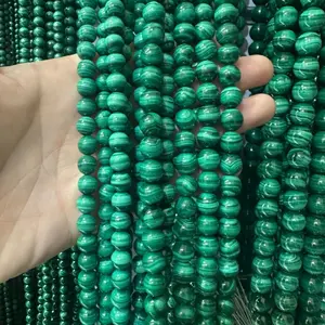Natural Malachite Beads Crystal Beads for DIY Bracelets Jewelry Creation Versatile & Natural Charm Ideal for Crafting Unique Pieces