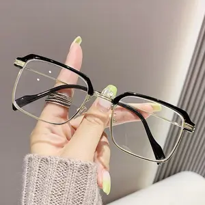 Blue Light Blocking Photochromic High-Definition Trendy Half-Rim Glasses