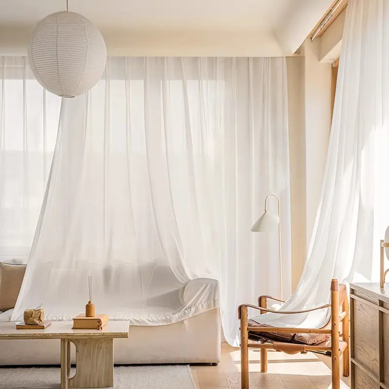 Modern French Luxury Floor-Length Curtains, Home Decorative Curtain, Home Decoration Curtain, High-End Design, Light Filtering & Sun Blocking, Perfect for Living Room & Bedroom Decor, Home Textile