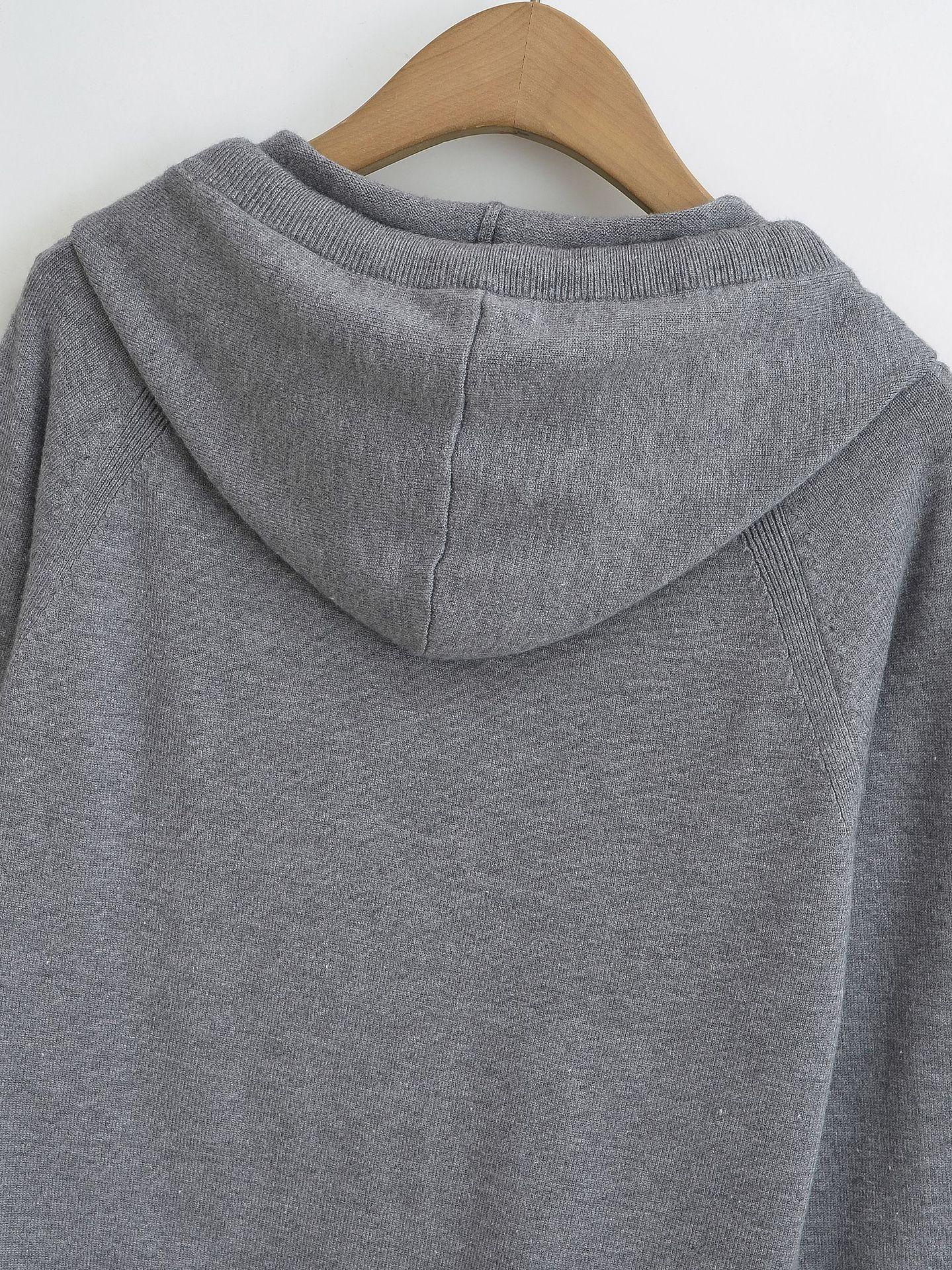 Hooded zipper sweater