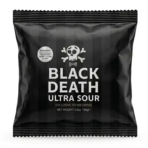 Black Death Ultra Sour Balls 3.5oz Bag - Exclusive to Mr Simms (Not Suitable for Childrens under 12) - UK Sourest Candy - Imported Candy