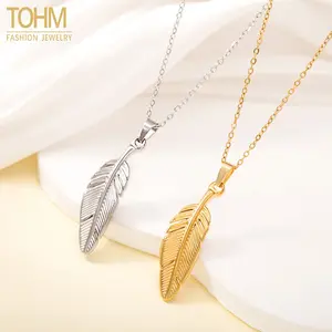Women's Stainless Steel Feather Tassel Necklace: Bohemian-Style Vintage Collar Necklace