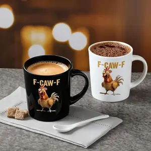F-CAW-F Coffee Mug Funny Chicken Mug, Novelty Ceramic F-CAW-F Rooster Coffee Cups for Men Women, Farmhouse Home Decor, 11oz