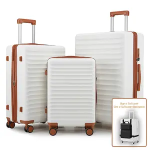 【TIDAL】Luggage Set 3PCS | Travel Suitcase ABS+PC Hard-Shell with TSA Lock 360° Spinner Wheels Expandable 20/24/28” Travel Carry-On & Checked Luggage for Daily Use Business Trips Back to School | 6042