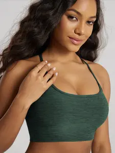 ODODOS Women's Slim Racerback Sports Bra - Ultra Soft odSTRATUM Tech Performance Crop Top Padded Yoga Bra with Removable Pads tiktokshopspringglowup