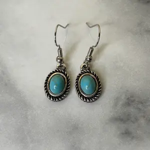 oval turquoise earrings