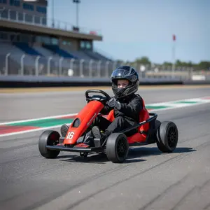 24V Electric Go Kart for Kids 8-12 Years, 8.1MPH High Speed Drift Racing Car, 3 Exclusive Color Themes, Upgraded Wear-Proof Rubber Rear Tires, Slow Start, Safety Belt, Music Horn, 154lbs Max Load, Outdoor Ride-On Toy Gift