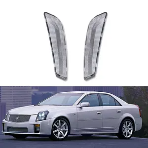 2PCS Clear Lens Front Bumper Side Marker lamps Lights For 2003 2004 2005 2006 2007 Cadillac CTS CTS V,Replace OEM GM 2569938, 25699380, 25699094, 15930691, 5930692