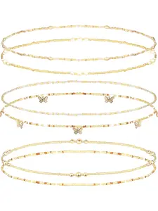 6pcs Waist Beads for Women, African Waist Beads Belly Chain, Elastic Waist Bead, Summer Body Chain, Bikini Jewelry, Adjustable Jewelry, All Seasons