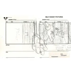 Chip n Dale Rescue Rangers Original Production Animation Storyboard Walt Disney FIRST EPISODE 1988 A114