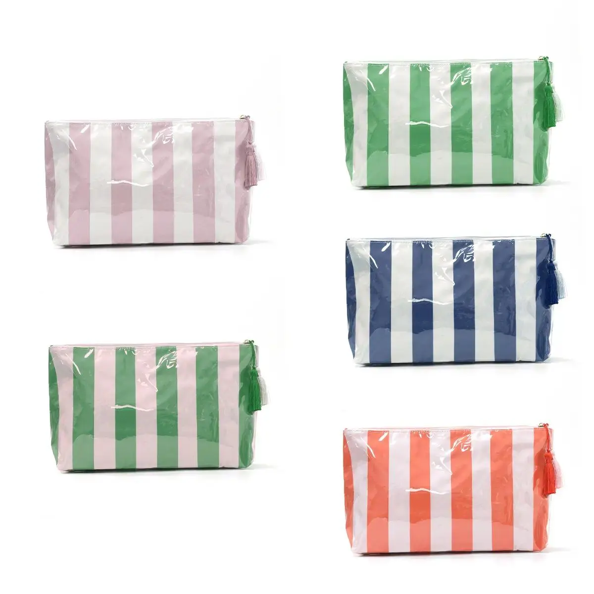 Striped Large-Capacity Makeup Pouch, Portable Travel-Ready Cosmetic Bag, Daily Use Bag for Daily Commute Organization, Available in Multiple Colors, Daily Use Bags
