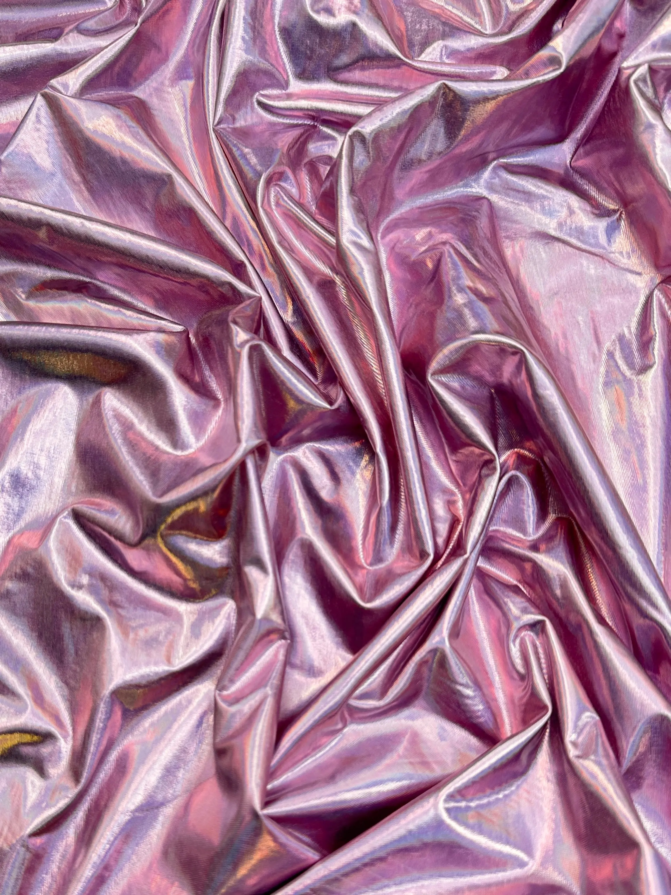 Pink Reflective Coated Spandex Pleather