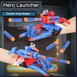 Children Spider Web Hero Wrist Launcher Toy, Spider Glove Launcher Network Bow Gift for Kids, Christmas Halloween Outdoor Play