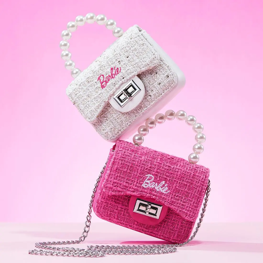 MINISO Barbie Mini Quilted Crossbody Bag | Chic Lightweight Shoulder Purse, Cute Compact Fashion Bag for Women, Girls & Everyday Use