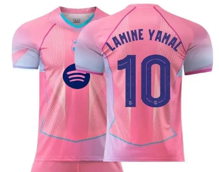 2526 Pink #10 Away Soccer Jersey – Fan Edition Unisex Football Shirt Breathable Short Sleeve Sports Top