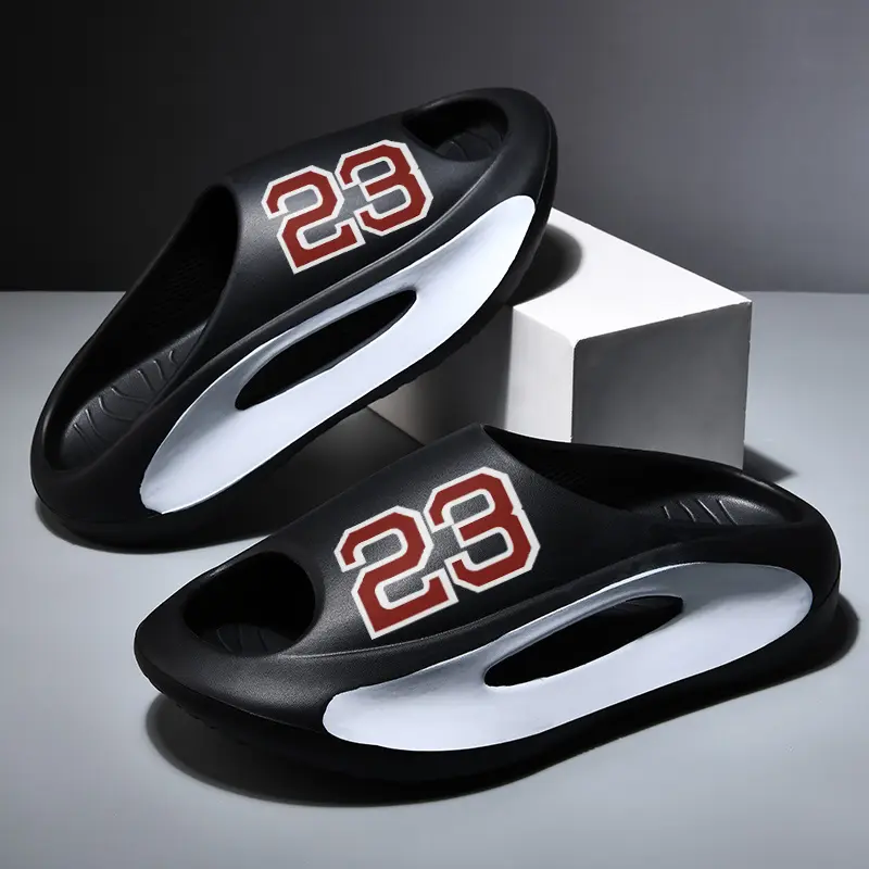 Unisex 23 Graphic Platform Slides, Thick Cloud Cushion EVA Slippers, Non-Slip Quick Dry Slipper Sandals for Shower, Beach & Gym, Shoe, Cushion Slippers