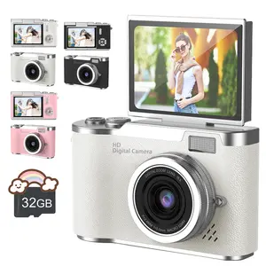 Foldable Screen Student Camera, 1 Count Retro CCD Card Machine, Entry-level Digital Camera, 1080P High Built in Games & Filter Functions Camera, Mini, Beginner Digital Camera
